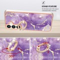 For Samsung Galaxy S24+ 5G Electroplating Marble IMD TPU Phone Case with Ring Holder(Purple 002)