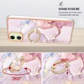 For Samsung Galaxy A05 Electroplating Marble IMD TPU Phone Case with Ring Holder(Rose Gold 005)