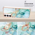 For Samsung Galaxy A05s Electroplating Marble IMD TPU Phone Case with Ring Holder(Green 003)