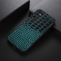 For Samsung Galaxy A24 4G Crocodile Texture Genuine Leather Phone Case(Cyan)