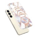 For Samsung Galaxy S24+ 5G Splicing Marble Flower IMD TPU Phone Case(Crown)
