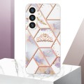 For Samsung Galaxy S24 5G Splicing Marble Flower IMD TPU Phone Case(Crown)
