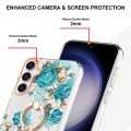 For Samsung Galaxy S23 FE 5G Flowers and Plants Series IMD TPU Phone Case with Ring Holder(Blue Rose