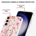 For Samsung Galaxy S23 FE 5G Flowers and Plants Series IMD TPU Phone Case with Ring Holder(Pink Gard