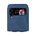 For Samsung Galaxy Z Flip4 5G Skin Feel Life Tree Metal Button Leather Phone Case(Blue)