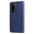 For Xiaomi Redmi K60/K60 Pro Calf Texture Zipper Leather Phone Case(Blue)