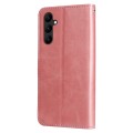 For Samsung Galaxy A24 4G Calf Texture Zipper Leather Phone Case(Rose Gold)