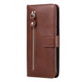 For Samsung Galaxy A24 4G Calf Texture Zipper Leather Phone Case(Brown)
