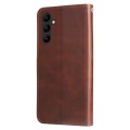 For Samsung Galaxy A24 4G Calf Texture Zipper Leather Phone Case(Brown)
