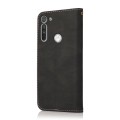For Motorola Moto G8 Dual-color Stitching Leather Phone Case(Black Rose Gold)