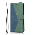 For Huawei P30 lite Dual-color Stitching Leather Phone Case(Blue Green)