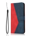 For Huawei P30 lite Dual-color Stitching Leather Phone Case(Red Blue)