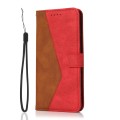 For Huawei P30 lite Dual-color Stitching Leather Phone Case(Brown Red)