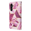 For Samsung Galaxy A34 5G Marble Bronzing Stitching Leather Phone Case(Purple)