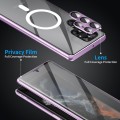 For Samsung Galaxy S24 Ultra 5G HD Full Cover Magsafe Magnetic Metal Tempered Glass Phone Case(Black