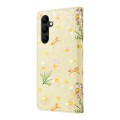 For Samsung Galaxy A34 5G Bronzing Painting RFID Leather Phone Case(Yellow Daisy)