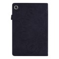 For Samsung Galaxy Tab A8 10.5 2021 Calf Texture Embossed Flip Leather Tablet Case(Black)