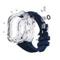 For Apple Watch Ultra 49mm Fluorine Rubber Clear Armor Case Watch Band(Midnight Blue)