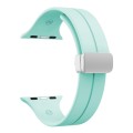 Magnetic Fold Clasp Silicone Watch Band For Apple Watch Series 9&8&7 41mm / SE 3&SE 2&6&SE&5&4 40mm