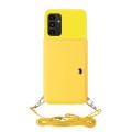 For Samsung Galaxy A34 5G Crossbody Lanyard Wallet Card Bag Phone Case(Yellow)