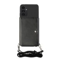 For Samsung Galaxy A54 5G Crossbody Lanyard Wallet Card Bag Phone Case(Black)