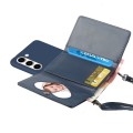 For Samsung Galaxy S23+ 5G Crossbody Lanyard Wallet Card Bag Phone Case(Dark Blue)