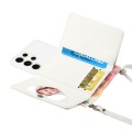 For Samsung Galaxy S23 Ultra 5G Crossbody Lanyard Wallet Card Bag Phone Case(White)