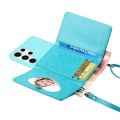 For Samsung Galaxy S23 Ultra 5G Crossbody Lanyard Wallet Card Bag Phone Case(Blue)