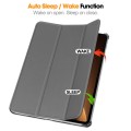 For OPPO Pad 2 11.6 inch Custer Pure Color 3-Fold Holder Smart Leather Tablet Case(Grey)