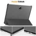For OPPO Pad 2 11.6 inch Custer Pure Color 3-Fold Holder Smart Leather Tablet Case(Grey)