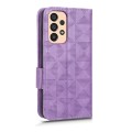 For Samsung Galaxy A33 5G Symmetrical Triangle Leather Phone Case(Purple)
