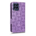 For Samsung Galaxy M53 5G Symmetrical Triangle Leather Phone Case(Purple)