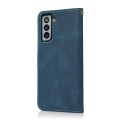 For Samsung Galaxy S21 5G Dual-color Stitching Leather Phone Case(Blue Green)