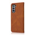 For Samsung Galaxy S21+ 5G Dual-color Stitching Leather Phone Case(Brown Red)