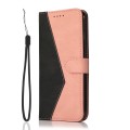 For Samsung Galaxy S20 Ultra Dual-color Stitching Leather Phone Case(Black Rose Gold)