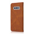 For Samsung Galaxy S10e Dual-color Stitching Leather Phone Case(Brown Red)