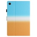 For Samsung Galaxy Tab A 10.1 2019 T510 / T515 Stitching Gradient Leather Tablet Case(Blue Orange)