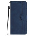 For Samsung Galaxy M13 India/F13 Heart Pattern Skin Feel Leather Phone Case(Royal Blue)