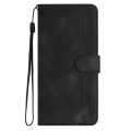 For Samsung Galaxy M13 India/F13 Heart Pattern Skin Feel Leather Phone Case(Black)