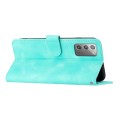 For Samsung Galaxy Note20 Heart Pattern Skin Feel Leather Phone Case(Light Blue)