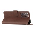 For Samsung Galaxy Note20 Ultra Heart Pattern Skin Feel Leather Phone Case(Brown)