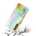 For Samsung Galaxy S23 FE 5G Laser Marble Pattern Clear TPU Protective Phone Case(Yellow)