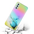 For Samsung Galaxy A15 5G Laser Marble Pattern Clear TPU Protective Phone Case(Blue)