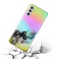For Samsung Galaxy A15 5G Laser Marble Pattern Clear TPU Protective Phone Case(Black)