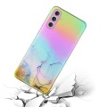 For Samsung Galaxy A05s Laser Marble Pattern Clear TPU Protective Phone Case(Pink)