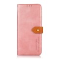 For Xiaomi Redmi Note 12 4G Global KHAZNEH Dual-color Cowhide Texture Flip Leather Phone Case(Rose G