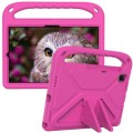 For Samsung Galaxy Tab S6 Lite P610 Handle EVA Shockproof Tablet Case with Holder(Rose Red)