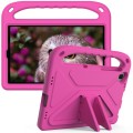 For Samsung Galaxy Tab A 10.1 2019 T510/T515 Handle EVA Shockproof Tablet Case with Holder(Rose Red)