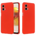 For Motorola Moto G73 Pure Color Liquid Silicone Shockproof Phone Case(Red)