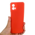 For Motorola Moto G73 Pure Color Liquid Silicone Shockproof Phone Case(Red)